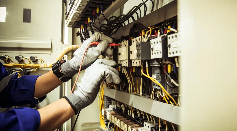 Electrician using a digital loyalty app to earn rewards for purchasing electrical products, symbolizing brand engagement and sales growth.