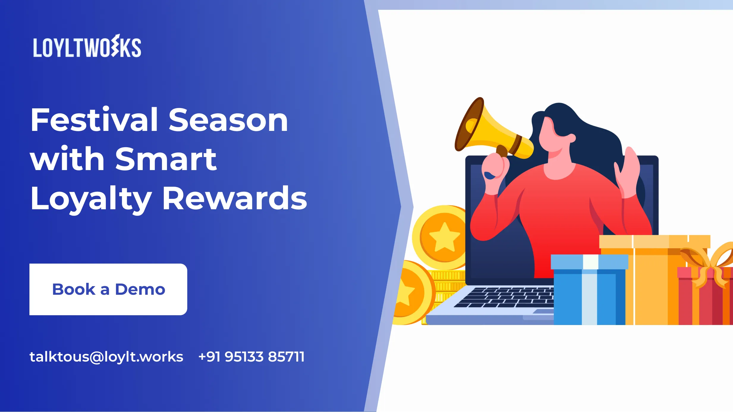 Business owner planning a festival loyalty campaign to increase customer retention and festive sales.