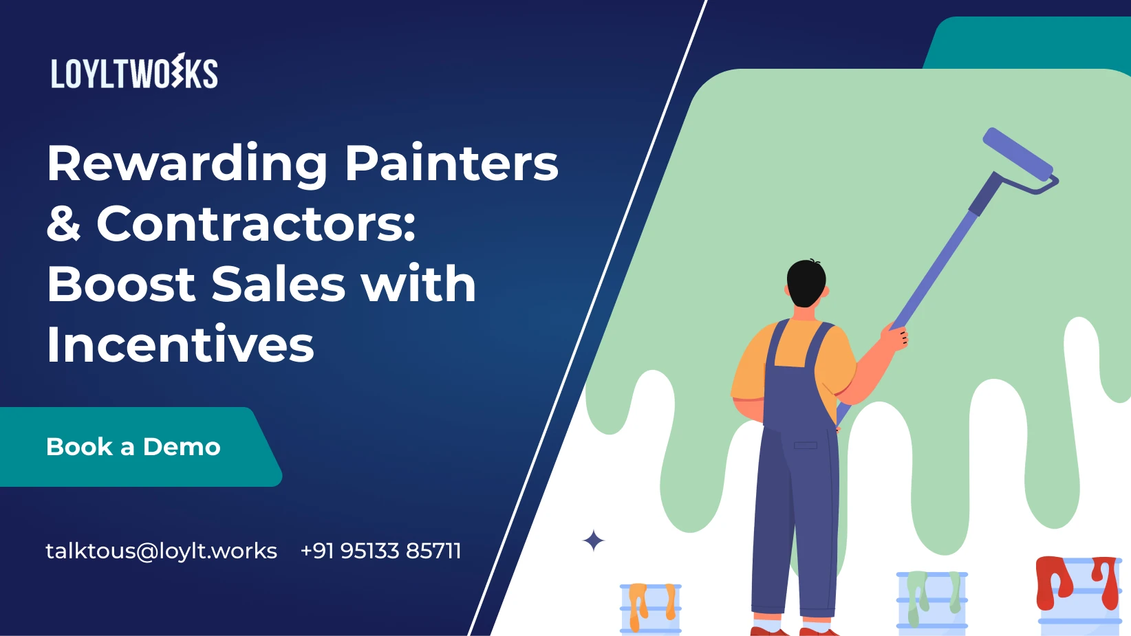 Painter earning rewards through a loyalty program for using a specific paint brand.
