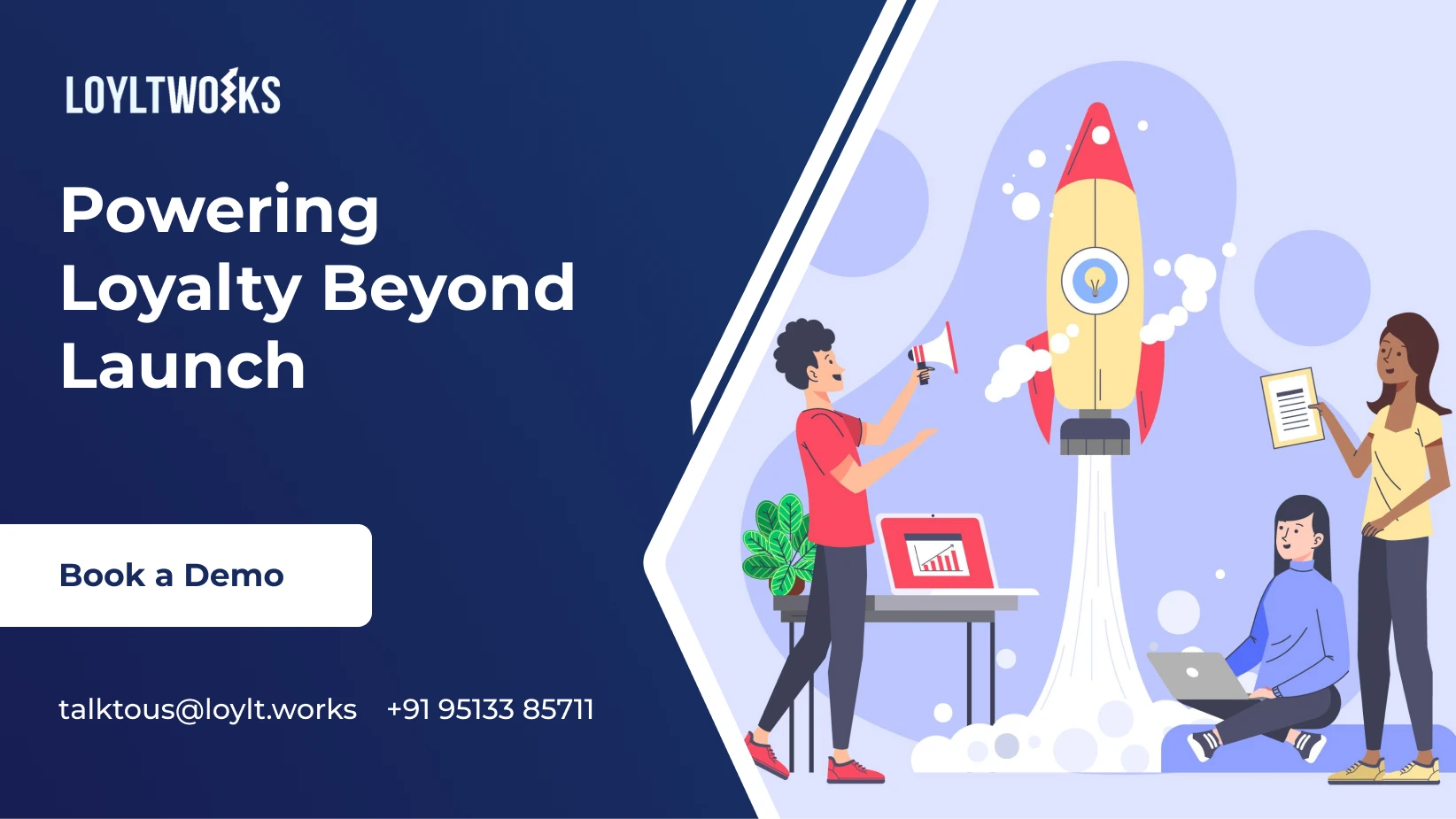 Business team managing post-launch loyalty support and maintenance tasks