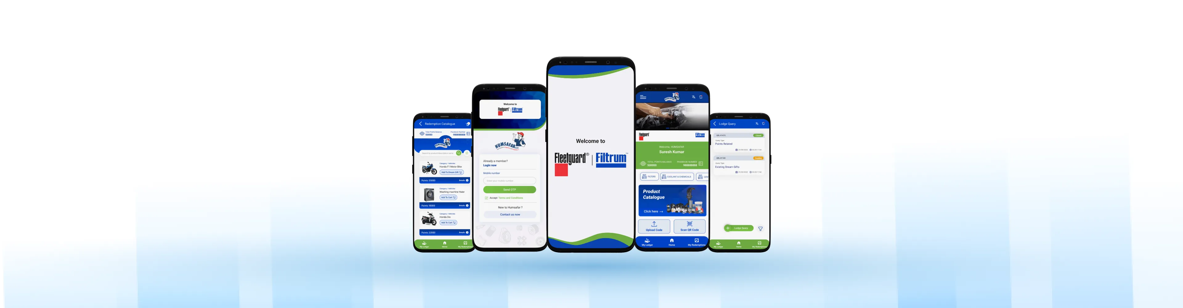 Fleetgaurd Humsafar Loyalty App Mock