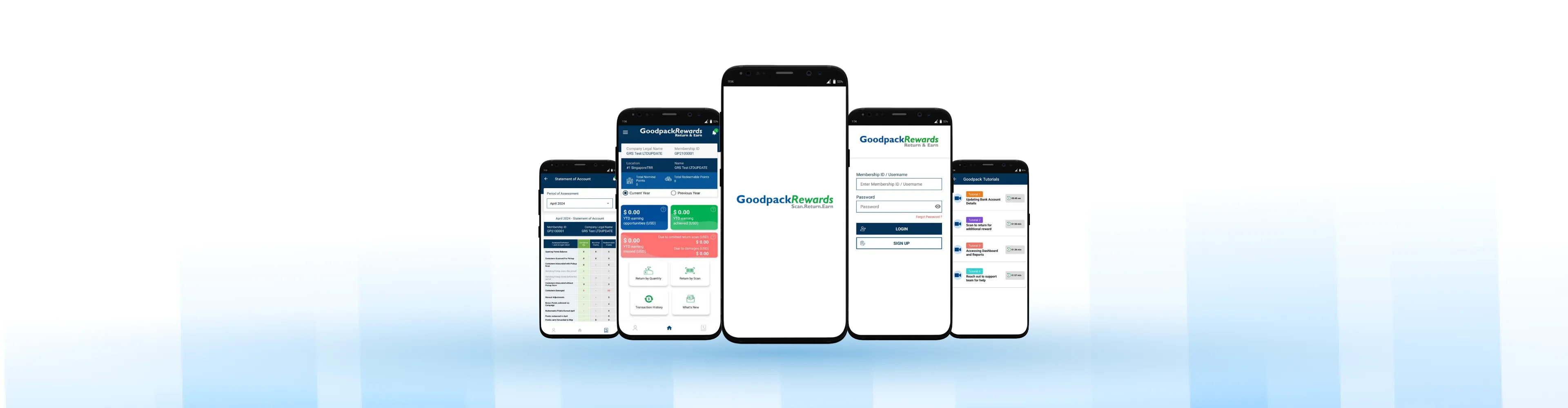 Goodpack Rewards Loyalty App Mock