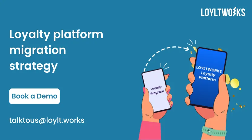 Business team planning loyalty software migration on digital dashboard.